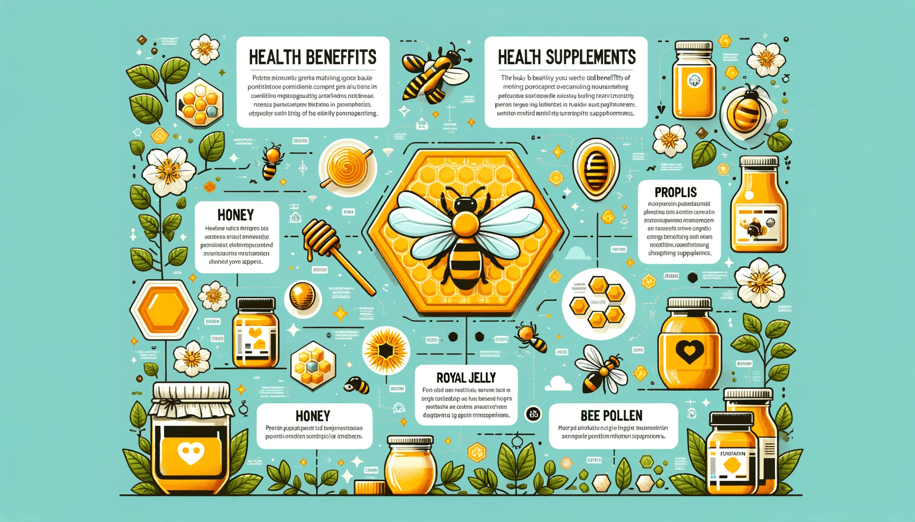 Bee Supplement Benefits Infographic